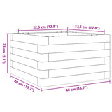 Plantenbak 40x40x23 cm massief grenenhout wit