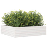 Plantenbak 90x90x23 cm massief grenenhout wit