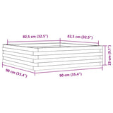 Plantenbak 90x90x23 cm massief grenenhout wit