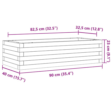 Plantenbak 90x40x23 cm massief grenenhout