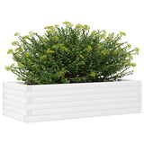 Plantenbak 90x40x23 cm massief grenenhout wit