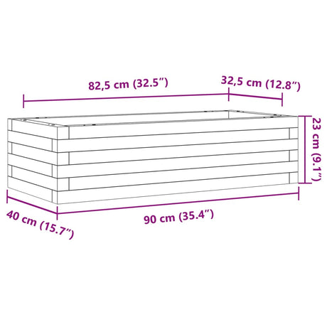 Plantenbak 90x40x23 cm massief douglashout