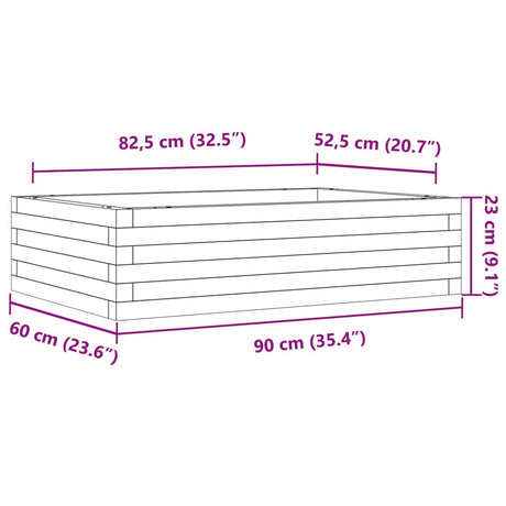 Plantenbak 90x60x23 cm massief douglashout