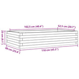 Plantenbak 110x60x23 cm massief grenenhout wit