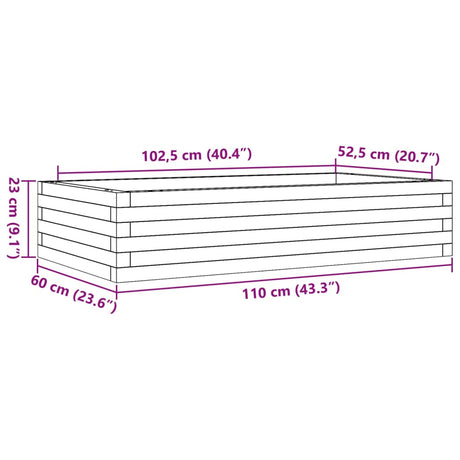 Plantenbak 110x60x23 cm massief douglashout