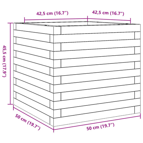 Plantenbak 50x50x45,5 cm massief grenenhout