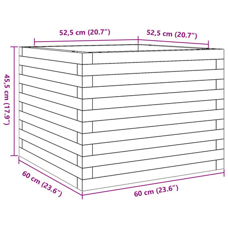 Plantenbak 60x60x45,5 cm massief grenenhout