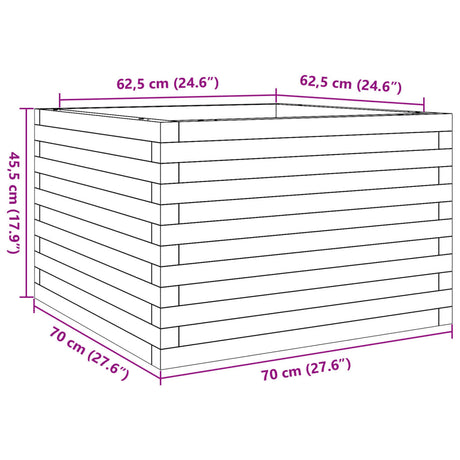 Plantenbak 70x70x45,5 cm massief grenenhout