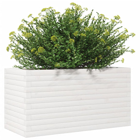 Plantenbak 90x40x45,5 cm massief grenenhout wit