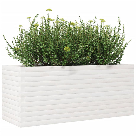 Plantenbak 110x40x45,5 cm massief grenenhout wit