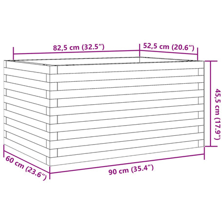 Plantenbak 90x60x45,5 cm massief grenenhout