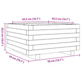 Plantenbak 50x50x26,5 cm massief grenenhout wasbruin