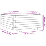 Plantenbak 60x60x26,5 cm massief grenenhout wit