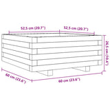 Plantenbak 60x60x26,5 cm massief grenenhout wasbruin