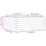 Plantenbak 70x70x26,5 cm massief grenenhout