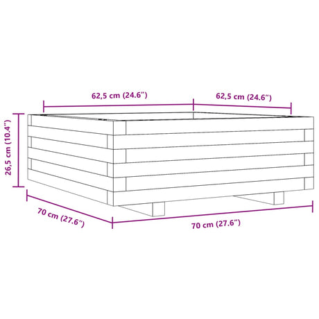 Plantenbak 70x70x26,5 cm massief grenenhout