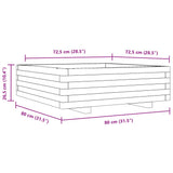 Plantenbak 80x80x26,5 cm massief grenenhout