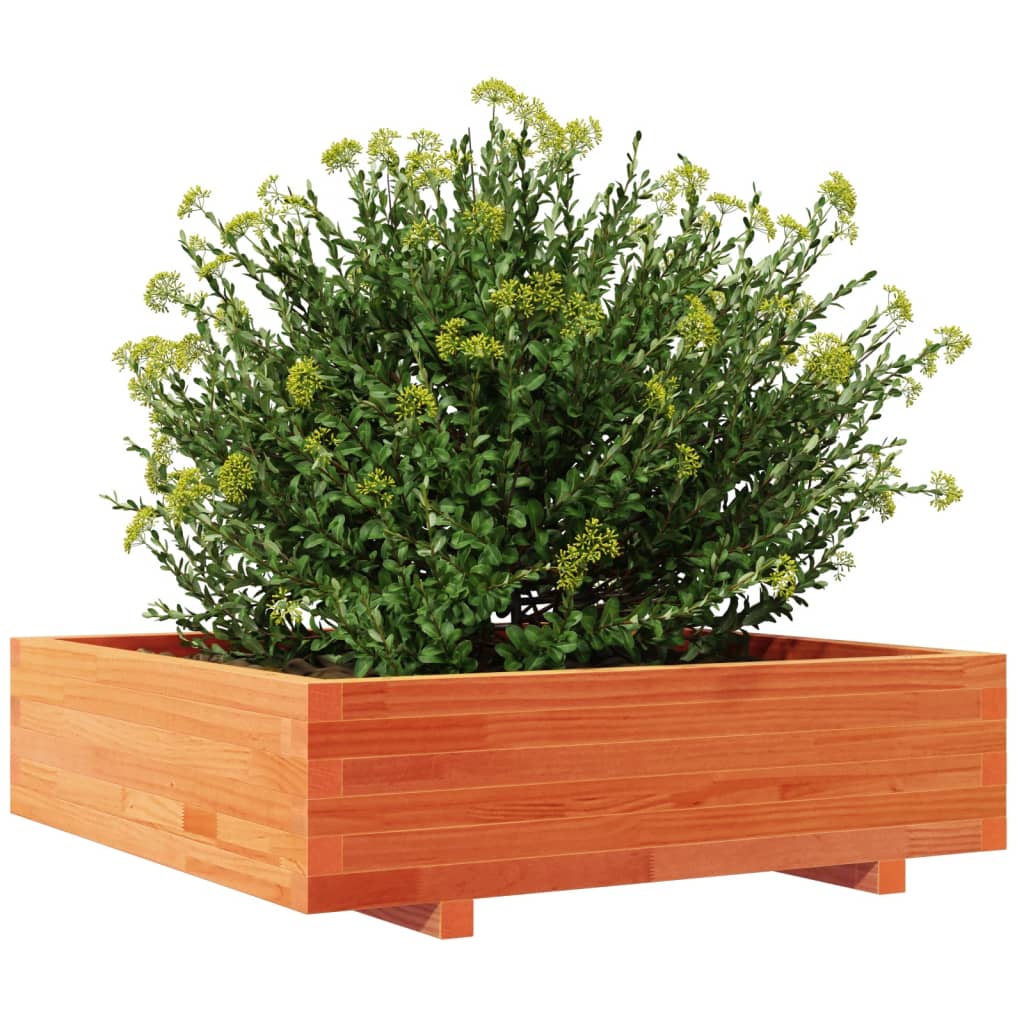 Plantenbak 90x90x26,5 cm massief grenenhout wasbruin