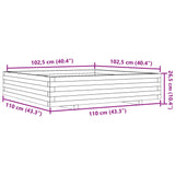 Plantenbak 110x110x26,5 cm massief grenenhout