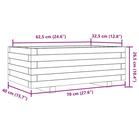 Plantenbak 70x40x26,5 cm massief grenenhout