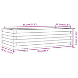 Plantenbak 90x40x26,5 cm massief grenenhout