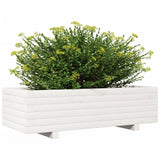 Plantenbak 90x40x26,5 cm massief grenenhout wit