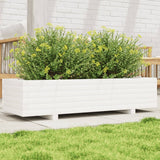 Plantenbak 110x40x26,5 cm massief grenenhout wit