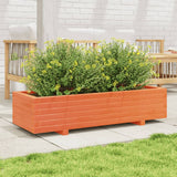 Plantenbak 110x40x26,5 cm massief grenenhout wasbruin