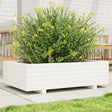 Plantenbak 90x60x26,5 cm massief grenenhout wit