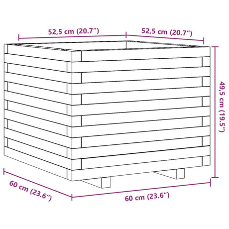 Plantenbak 60x60x49,5 cm massief douglashout