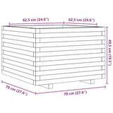 Plantenbak 70x70x49,5 cm massief grenenhout