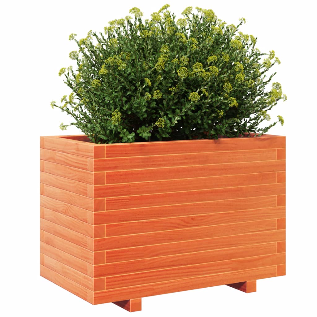 Plantenbak 70x40x49,5 cm massief grenenhout wasbruin