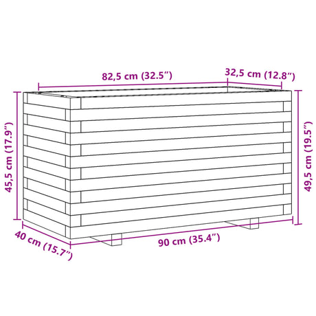 Plantenbak 90x40x49,5 cm massief grenenhout