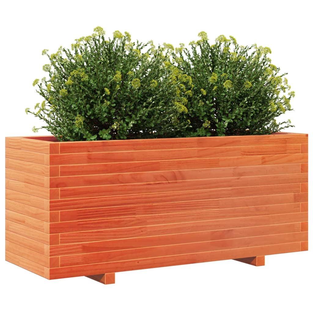 Plantenbak 110x40x49,5 cm massief grenenhout wasbruin