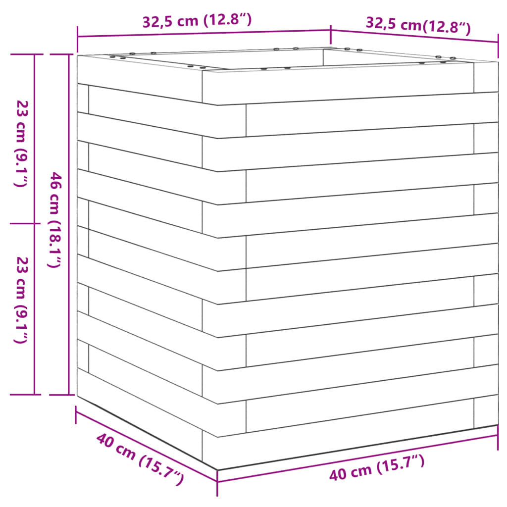 Plantenbak 40x40x46 cm massief grenenhout - AllerleiShop