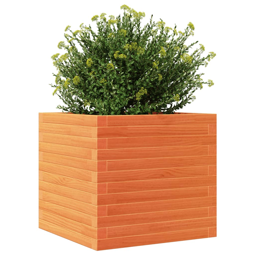 Plantenbak 50x50x46 cm massief grenenhout wasbruin - AllerleiShop