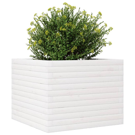 Plantenbak 60x60x46 cm massief grenenhout wit - AllerleiShop