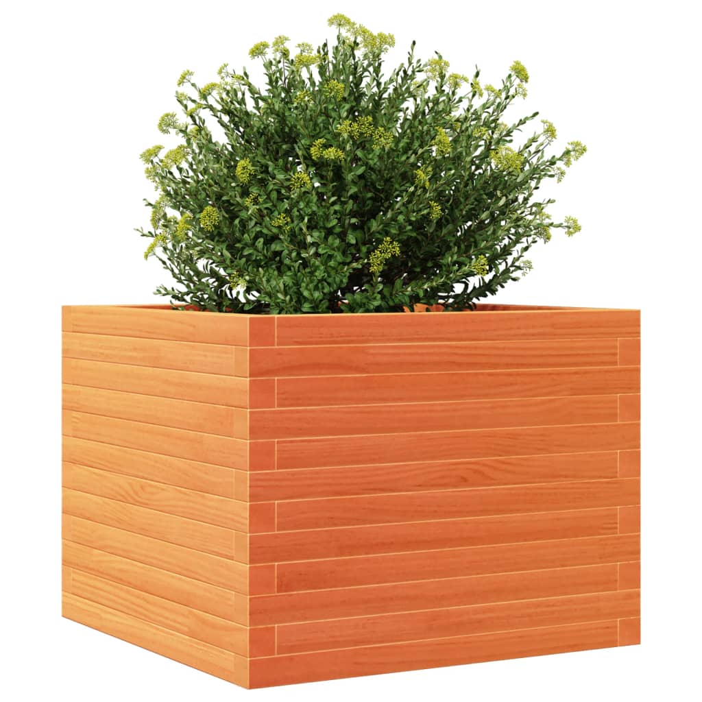 Plantenbak 60x60x46 cm massief grenenhout wasbruin - AllerleiShop