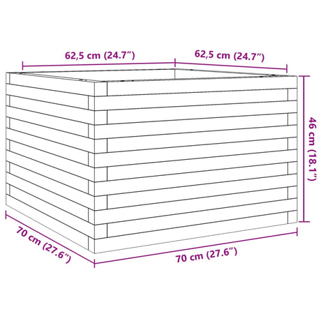 Plantenbak 70x70x46 cm massief grenenhout - AllerleiShop