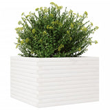 Plantenbak 70x70x46 cm massief grenenhout wit - AllerleiShop