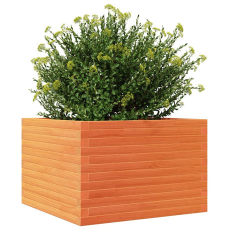 Plantenbak 70x70x46 cm massief grenenhout wasbruin - AllerleiShop