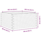 Plantenbak 90x90x46 cm massief grenenhout wit - AllerleiShop