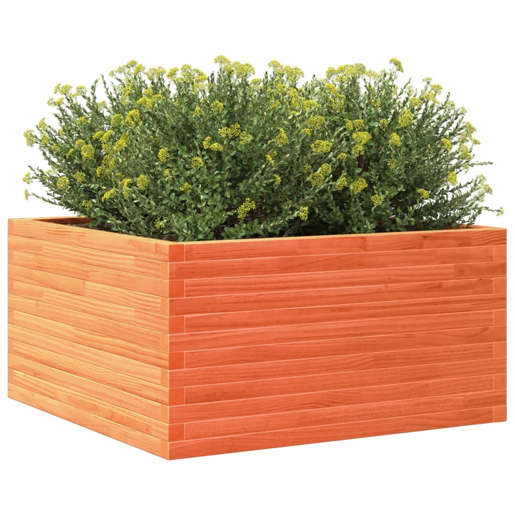 Plantenbak 90x90x46 cm massief grenenhout wasbruin - AllerleiShop