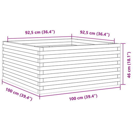 Plantenbak 100x100x46 cm massief grenenhout - AllerleiShop