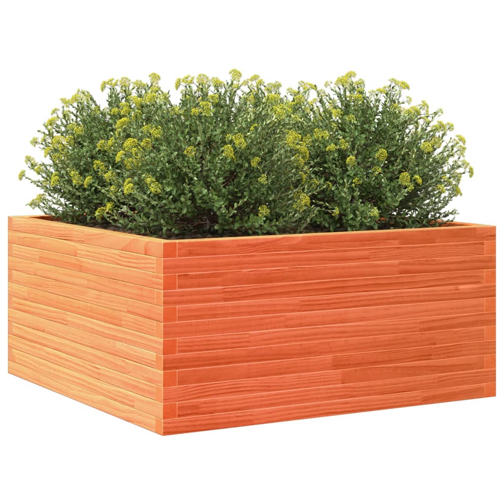 Plantenbak 100x100x46 cm massief grenenhout wasbruin - AllerleiShop