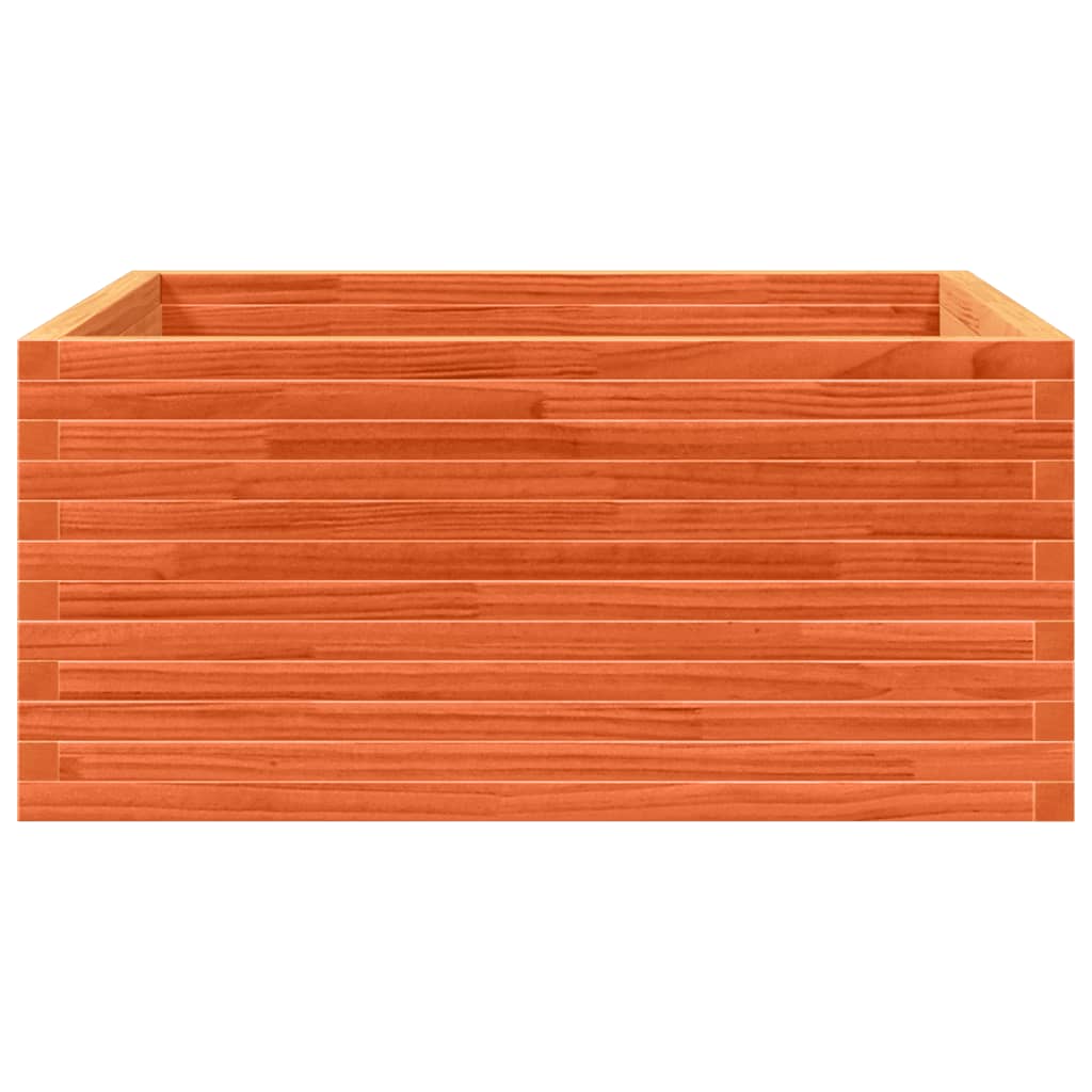 Plantenbak 100x100x46 cm massief grenenhout wasbruin - AllerleiShop