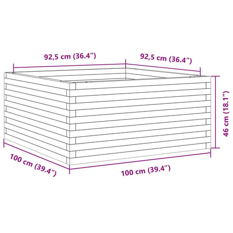 Plantenbak 100x100x46 cm geïmpregneerd grenenhout - AllerleiShop