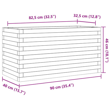 Plantenbak 90x40x46 cm massief grenenhout wit - AllerleiShop