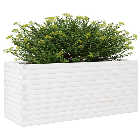 Plantenbak 110x40x46 cm massief grenenhout wit - AllerleiShop