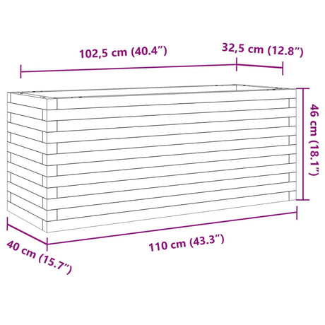 Plantenbak 110x40x46 cm geïmpregneerd grenenhout - AllerleiShop